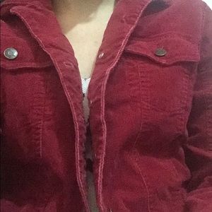 Cherry red corduroy jacket